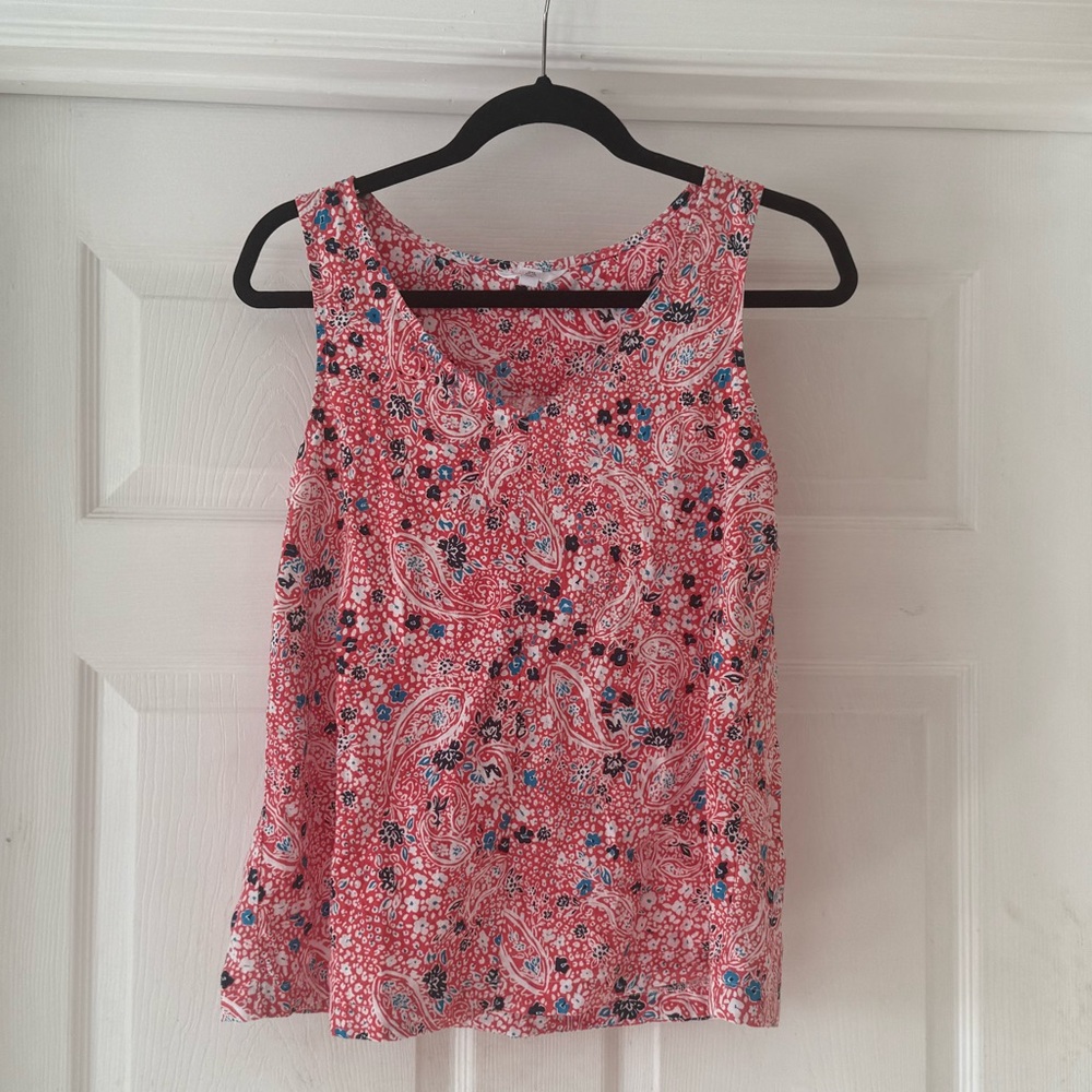 Time and Tru Paisley Floral Sleeveless Top - Pink and Blue size 4-6 small